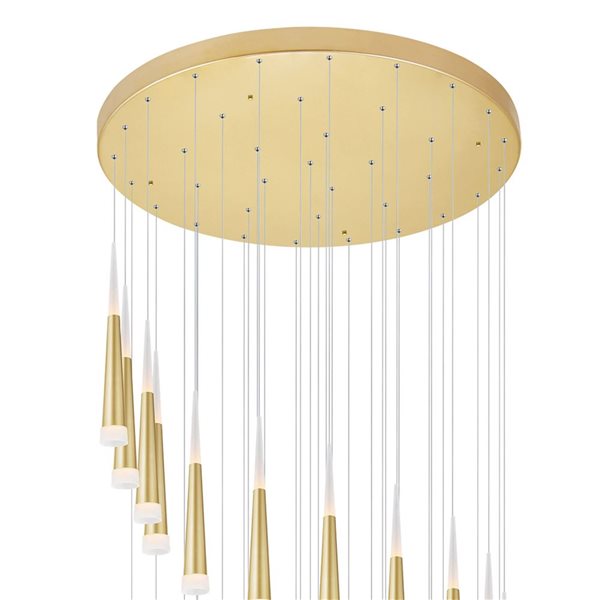 CWI Lighting Andes LED Multi Light Pendant With Satin Gold Finish