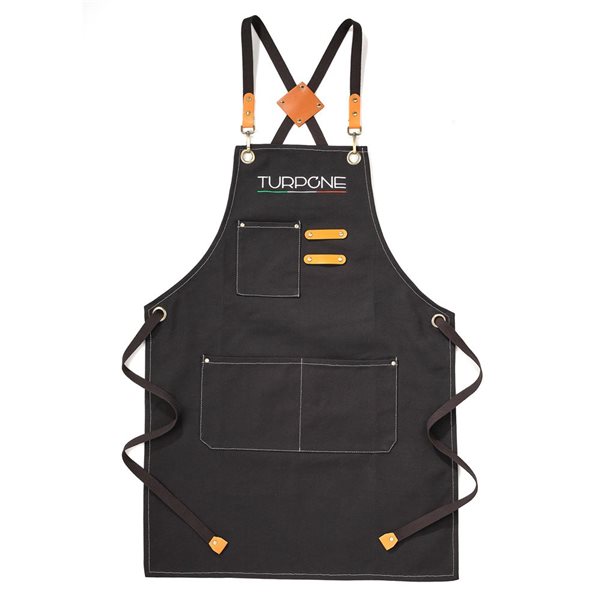 Tablier de cuisine en polyester noir Turpone, taille unique