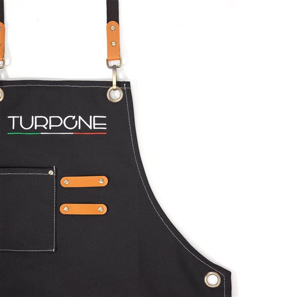 Tablier de cuisine en polyester noir Turpone, taille unique