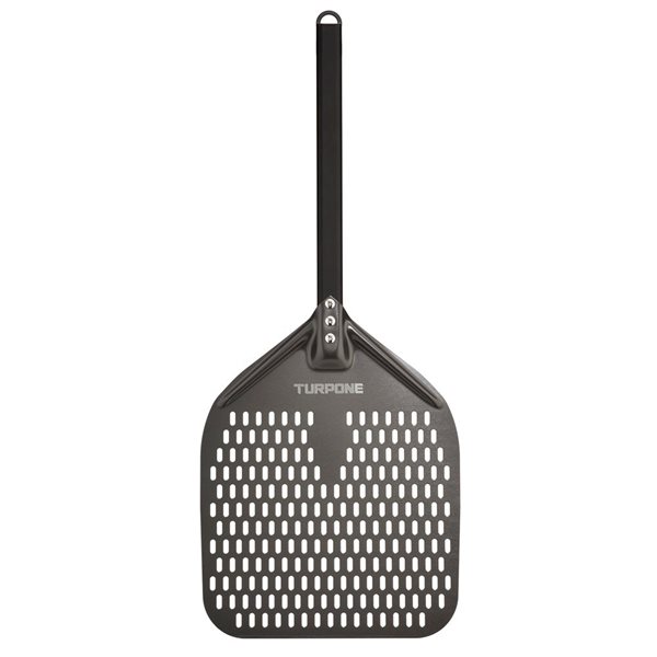 Pelle à pizza Turpone 12 po aluminium anodisé noir avec manche plastique