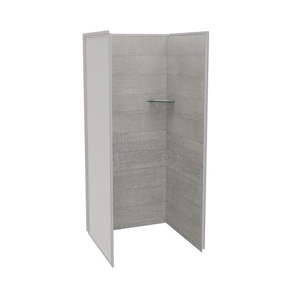 Maax Utile Composite Direct-to-Stud Three-Piece Alcove Shower Wall Kit in Factory Rough Vapor