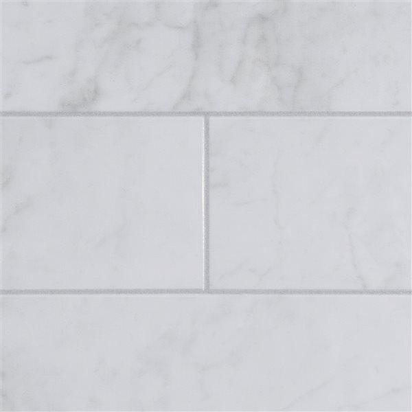 Maax Utile Composite Direct-to-Stud Two-Piece Corner Shower Wall Kit in Marble Carrara