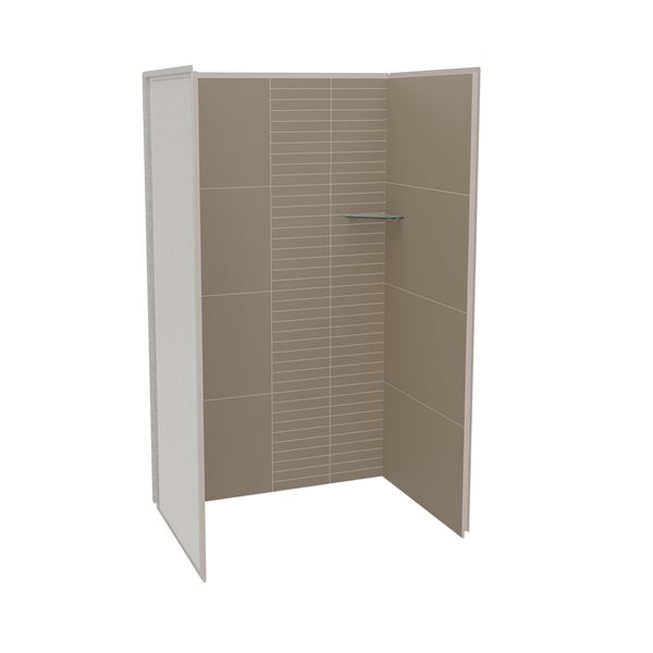 Maax Utile Composite Direct-to-Stud Three-Piece Alcove Shower Wall Kit in Erosion Taupe