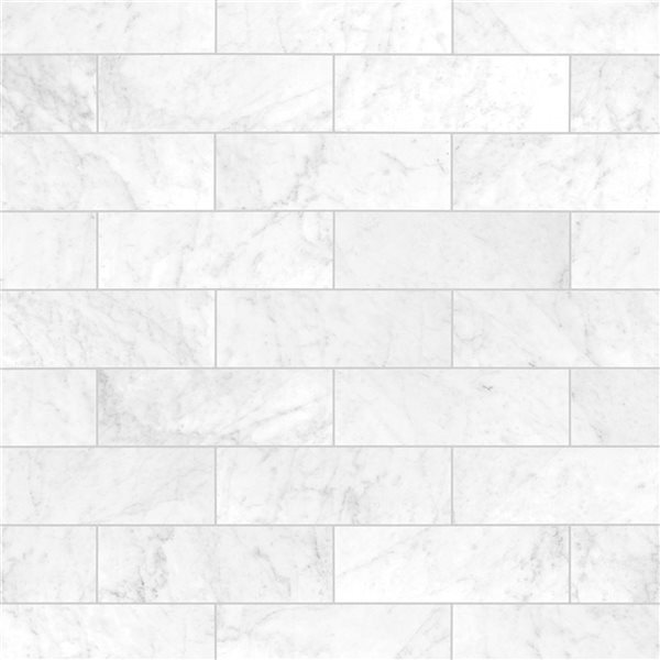 Maax Utile Composite Direct-to-Stud Three-Piece Alcove Shower Wall Kit in Marble Carrara