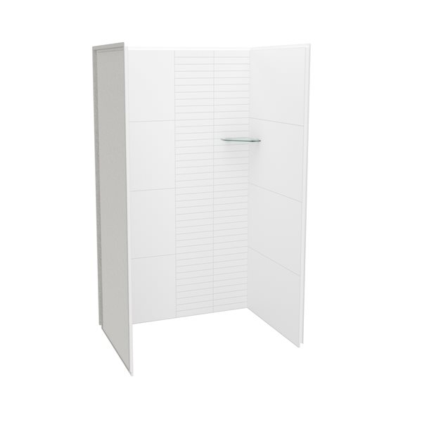 Maax Utile Composite Direct-to-Stud Three-Piece Alcove Shower Wall Kit in Erosion Bora White