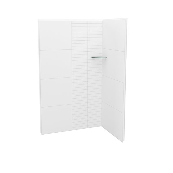 Maax Utile Composite Direct-to-Stud Two-Piece Corner Shower Wall Kit in Erosion Bora White