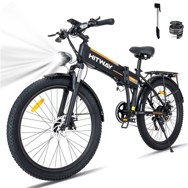 HITWAY 750 W 48 V 15 Ah Shimano 7-Speed Transmission Electric Bike with 26*3.0-in Fat Tire and IP54 Waterproof