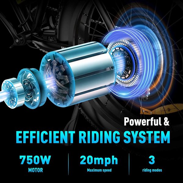 HITWAY 750 W 48 V 15 Ah Shimano 7-Speed Transmission Electric Bike with 26*3.0-in Fat Tire and IP54 Waterproof