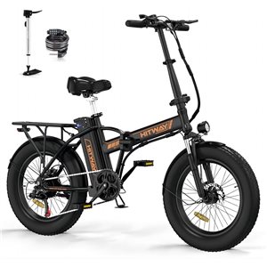 HITWAY 750 W 48 V 15 Ah Shimano 7-Speed Transmission Electric Bike with 20*4.0-in Fat Tire and IP54 Waterproof