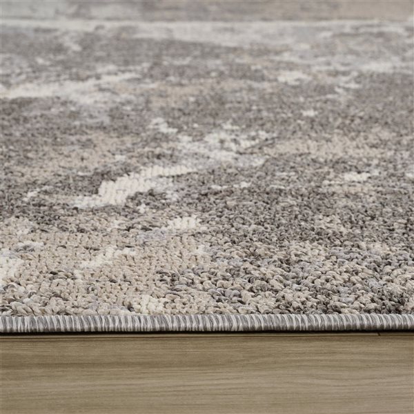 Rug Branch Jules 2 x 8-ft Grey/Beige Modern Abstract Marble Design Indoor Runner Rug