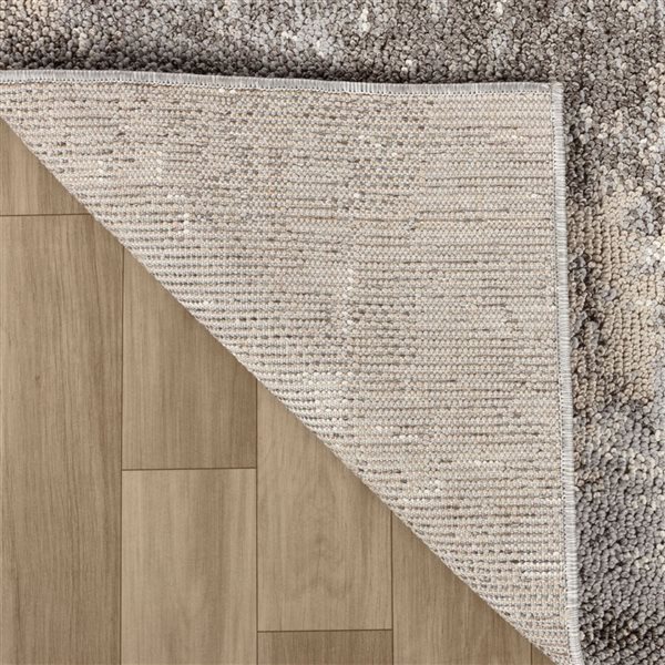 Rug Branch Jules 2 x 8-ft Grey/Beige Modern Abstract Marble Design Indoor Runner Rug