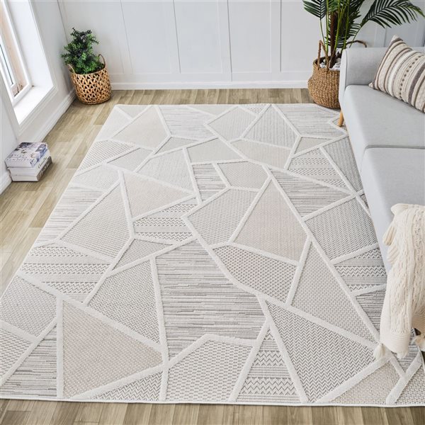 Rug Branch Maison 6 x 9-ft Cream/Beige Modern Geometric Design Indoor Area Rug