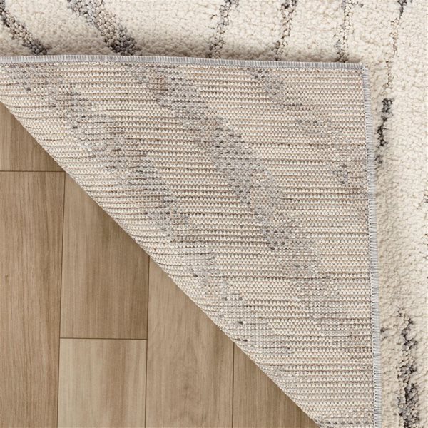 Tapis de passage décoratif Nimbus de Rug Branch 4 x 6 pi moderne à motif botanique crème/gris