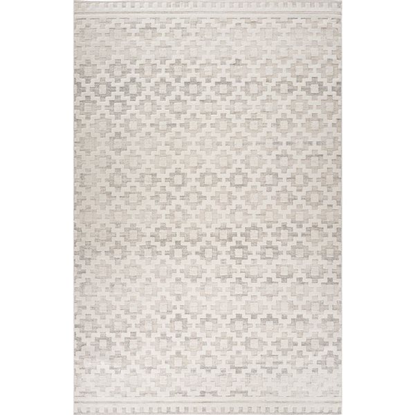 Tapis décoratif d'intérieur Astra de Rug Branch 8 x 10 pi moderne abstrait style marocain crème/beige