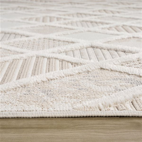 Rug Branch Maison 8 x 10-ft Cream/Beige Contemporary Abstract Geometric Design Indoor Area Rug