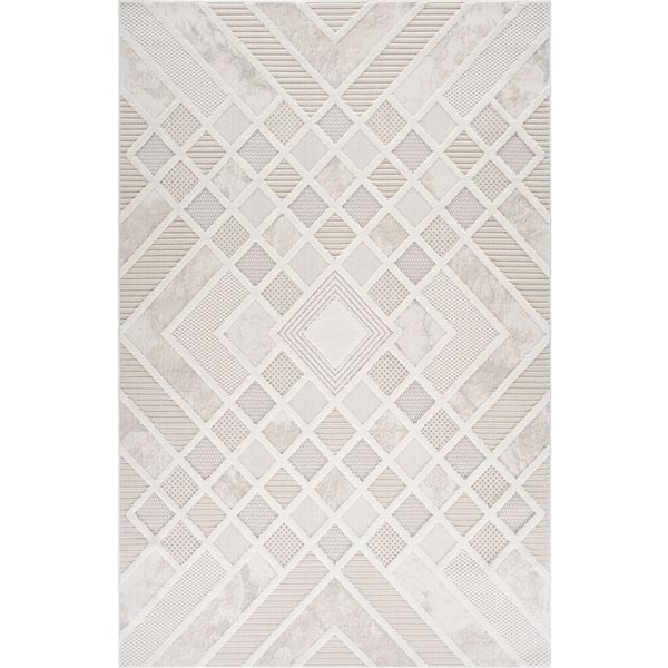 Tapis décoratif d'intérieur Maison de Rug Branch 8 x 10 pi contemporain abstrait motif géométrique beige/crème