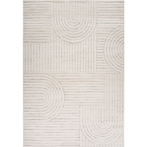 Front Facing Rug Rug Branch Astra 5 x 7-ft Cream/Beige Modern Abstract Geometric Design ...
