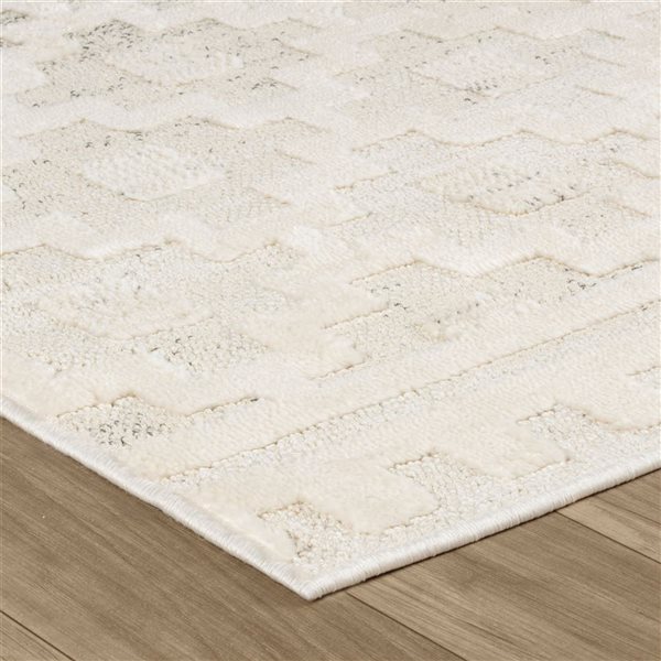 Tapis de passage décoratif Astra de Rug Branch 2 x 8 pi moderne abstrait style marocain crème/beige