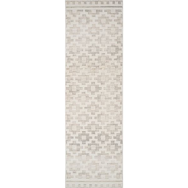 Tapis de passage décoratif Astra de Rug Branch 2 x 8 pi moderne abstrait style marocain crème/beige