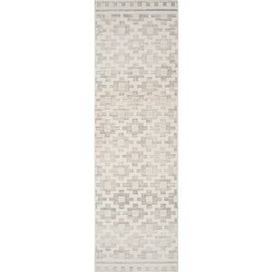 Tapis de passage décoratif Astra de Rug Branch 2 x 8 pi moderne abstrait style marocain crème/beige