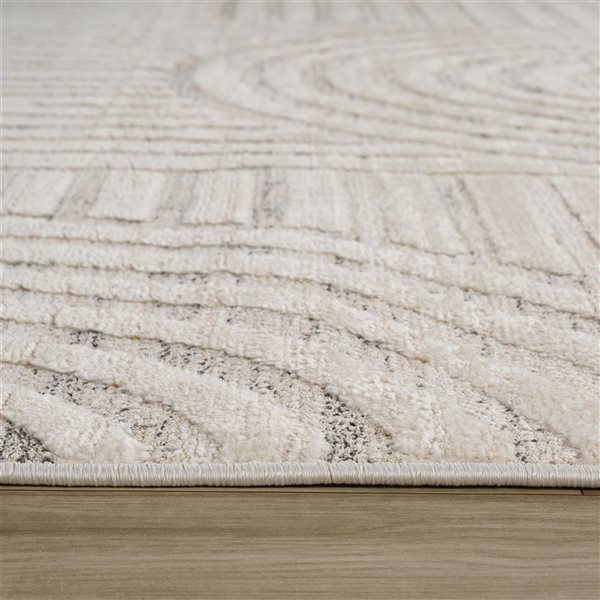 Rug Branch Astra 2 x 8-ft Cream/Beige Modern Abstract Geometric Design Indoor Runner Rug