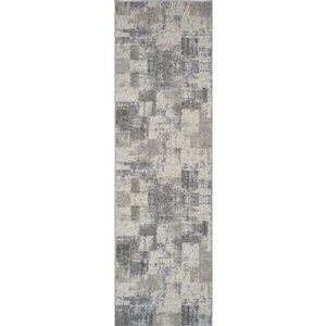 Tapis de passage décoratif Jules de Rug Branch 2 x 8 pi style moderne abstrait beige/gris