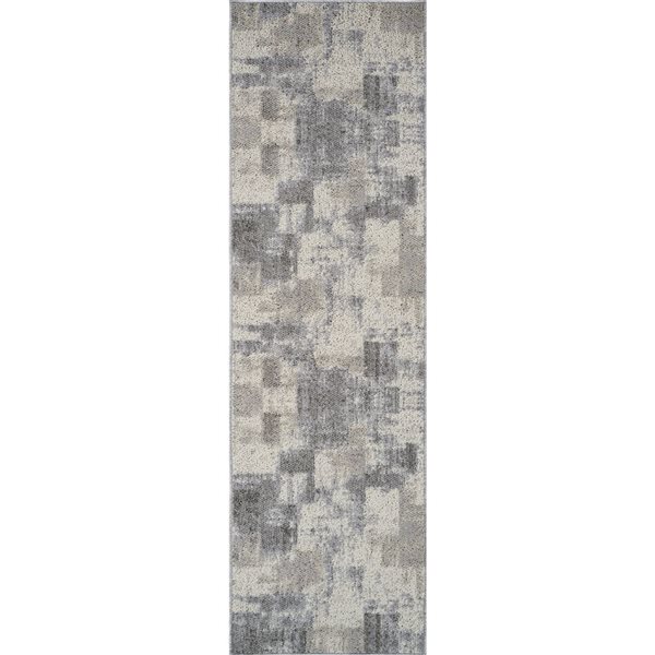 Rug Branch Jules 2 x 8-ft Grey/Beige Modern Abstract Indoor Runner Rug