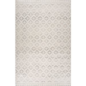 Tapis décoratif d'intérieur Astra de Rug Branch 5 x 7 pi moderne abstrait style marocain crème/beige