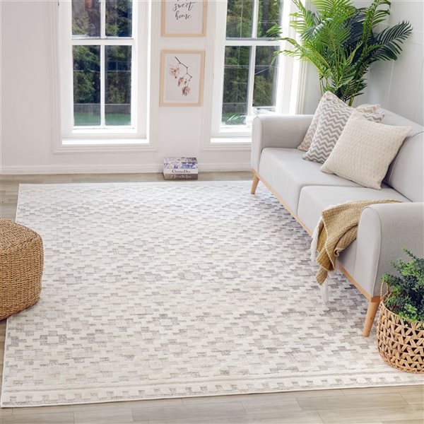 Rug Branch Astra 5 x 7-ft Beige/Cream Modern Abstract Moroccan Style Indoor Area Rug