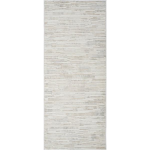 Rug Branch Astra 2 x 5-ft Beige/Cream Modern Abstract Boho Style Indoor Door Mat