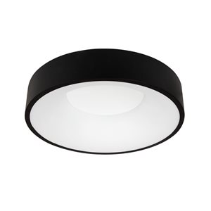 Plafonnier encastré inversé rond Ava de Luminus à DEL intégrée 14 po noir 150 W 1800 lm 3000K