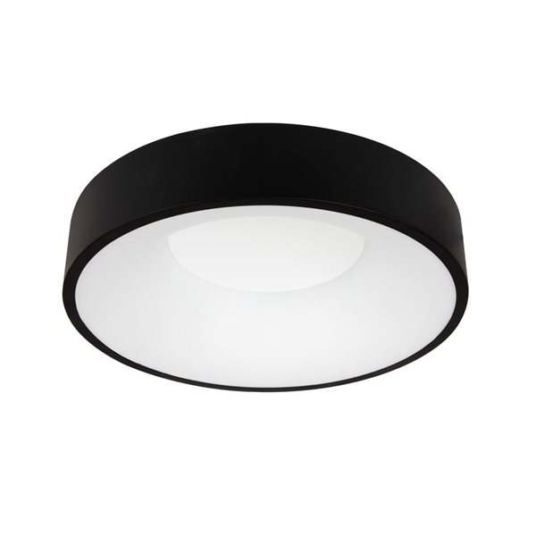 Luminus Ava 14-in Black Round Flush Mount Integrated LED Inverted Ceiling Light - 150W 1800 lm 3000K