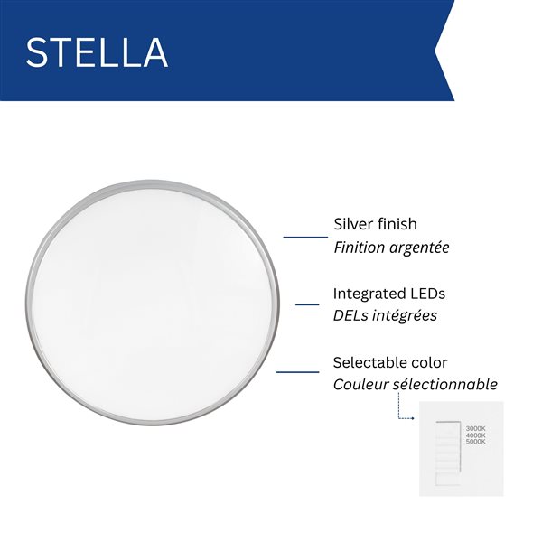Luminus Stella 150-W 2000 lm 3CCT 14-in Silver Round Flush Mount Integrated LED Slim Ceiling Lights - 2/Pk
