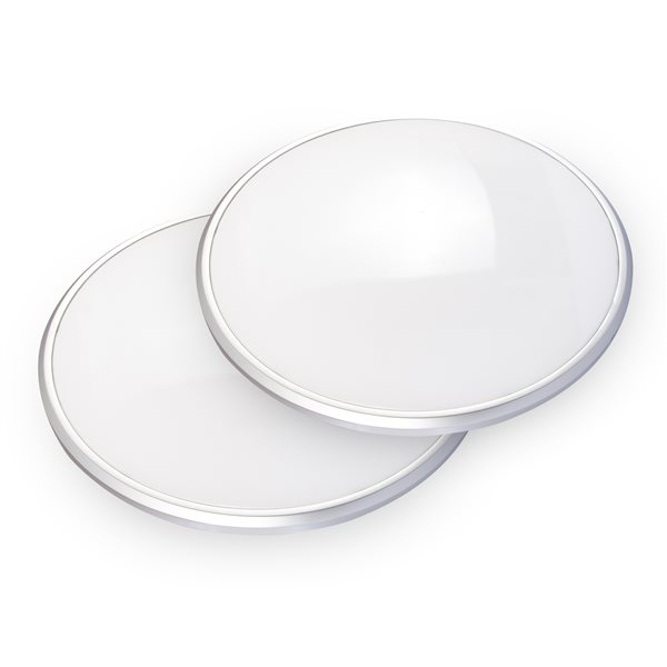 Luminus Stella 150-W 2000 lm 3CCT 14-in Silver Round Flush Mount Integrated LED Slim Ceiling Lights - 2/Pk