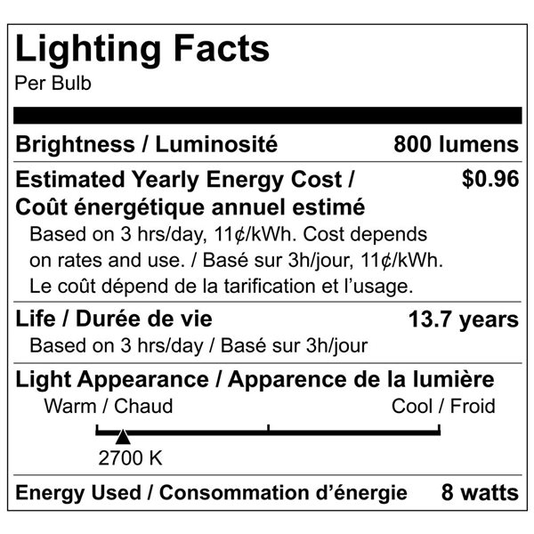 Luminus 60 W Eq. A19 Dusk-to-Dawn Non-Dimmable Filament LED Light Bulbs 800 lm 2700K Warm White - 6/Pk