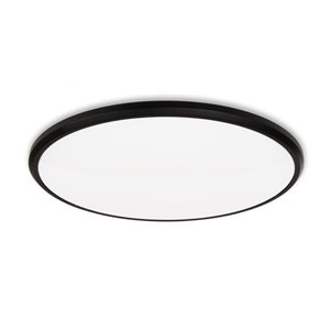 Luminus Stella 150-W 2000 lm 3CCT 14-in Black Round Flush Mount Integrated LED Slim Ceiling Lights - 2/Pk