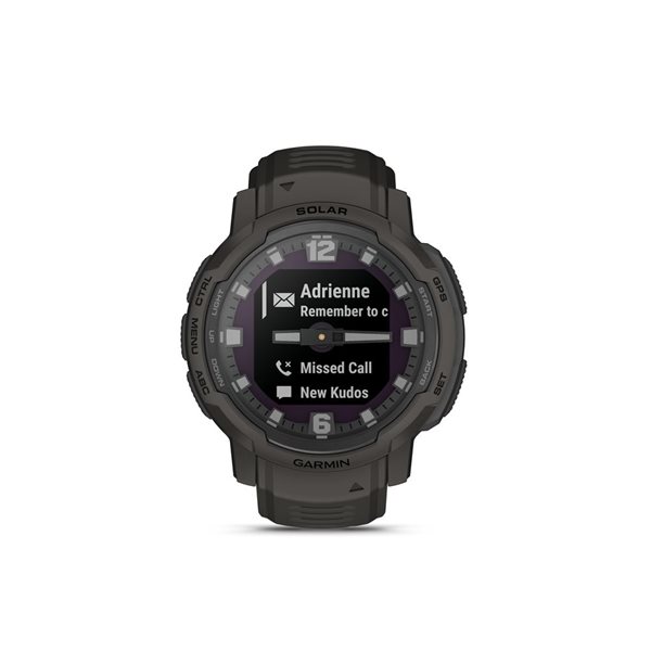 Garmin Instinct Crossover Solar Rugged Graphite Hybrid GPS Smartwatch and Fitness Tracker with Solar Charging