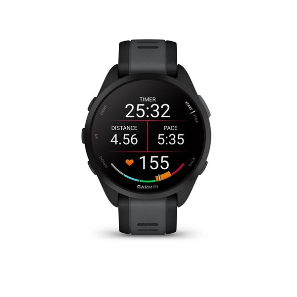 Garmin Forerunner 165 Black Slate Grey Music GPS Running Smartwatch and Fitness Tracker with Heart Rate CE010 02863 30 RONA