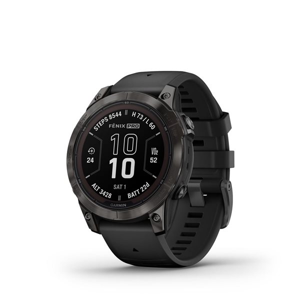 Garmin fēnix 7 Pro Sapphire Carbon Grey Bezel Solar GPS Smartwatch and Fitness Tracker with Solar Charging