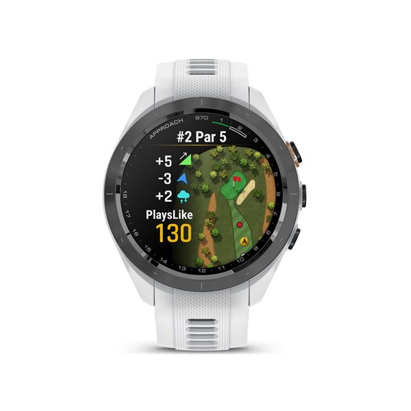 Garmin Approach S70 42-mm White 1.2-in AMOLED Display Premium GPS Golfing Smartwatch