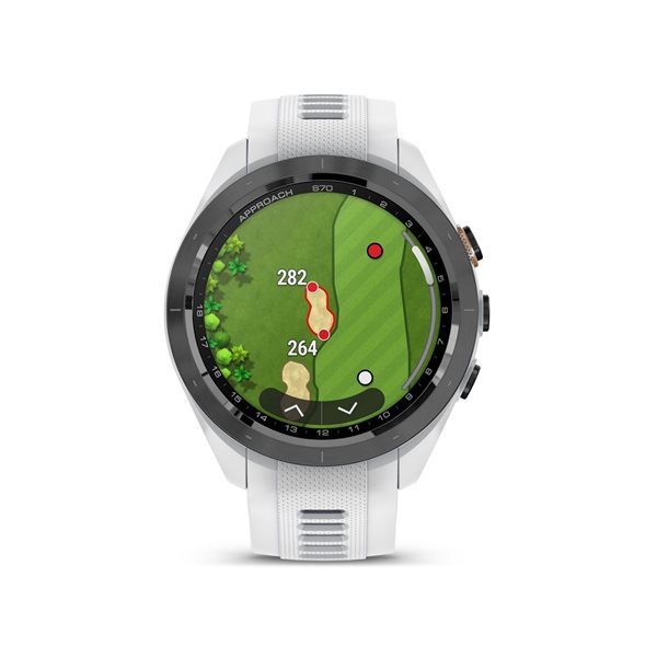 Garmin Approach S70 42-mm White 1.2-in AMOLED Display Premium GPS Golfing Smartwatch