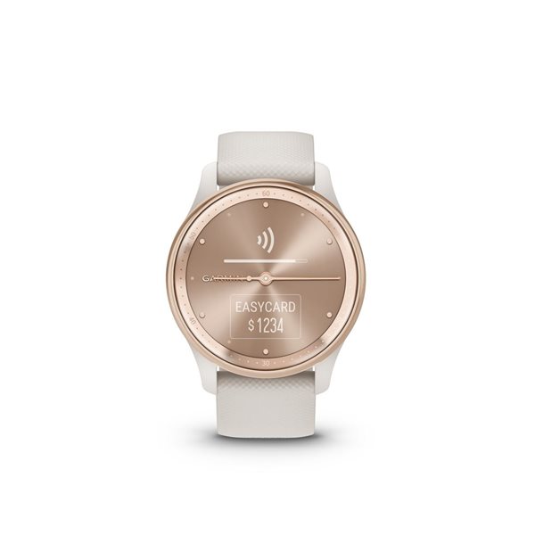 時計 vivomove Trend Ivory / Peach Gold Garmin vívomove Trend Peach Gold Hybrid Smartwatch with PVD