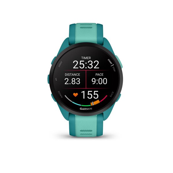 Garmin Forerunner 165 Turquoise/Aqua Music GPS Running Smartwatch and Fitness Tracker with Heart Rate