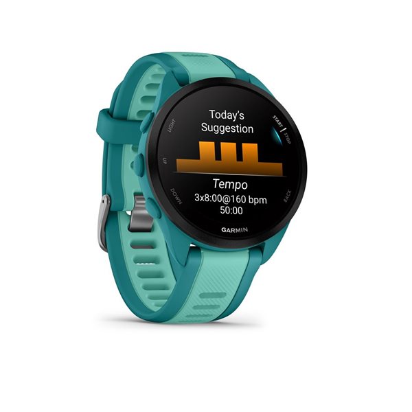 Garmin Forerunner 165 Turquoise/Aqua Music GPS Running Smartwatch and Fitness Tracker with Heart Rate