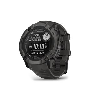 Montre intelligente Garmin Instinct 2X Solar gris GPS et traqueur d'activité physique avec chargement solaire