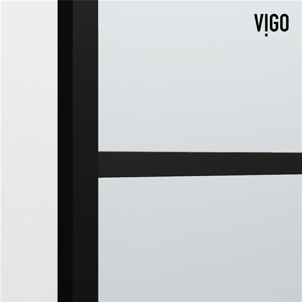 VIGO Mosaic 34 in. x 62 in. Fixed Frame Tub Screen in Matte Black