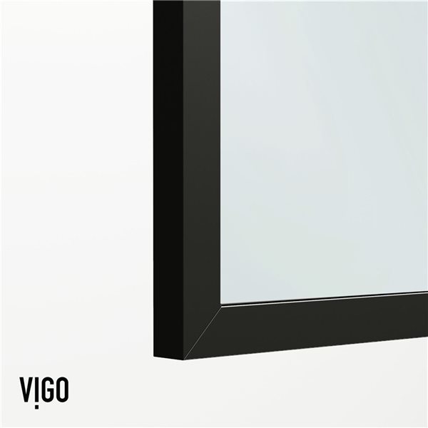 VIGO Mosaic 34 in. x 62 in. Fixed Frame Tub Screen in Matte Black