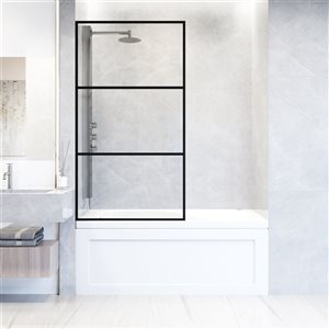 VIGO Divide 34 in. x 62 in. Fixed Frame Tub Screen