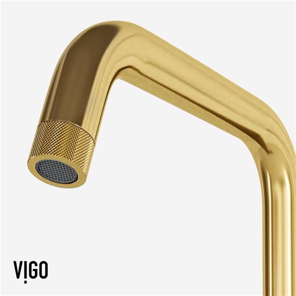 VIGO Cass Industrial Single Handle Kitchen Bar Faucet in Matte Brushed Gold