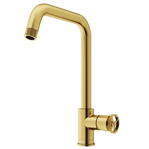 VIGO Cass Industrial Single Handle Kitchen Bar Faucet in Matte Brushed Gold